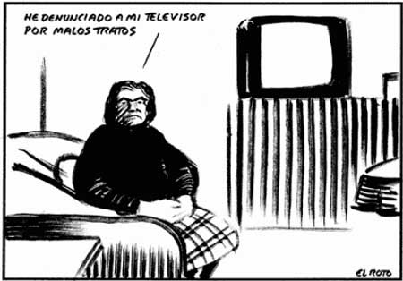 Crítica a la televisión por El Roto.